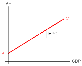 The graph of the consumption function