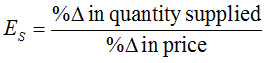 Price elasticity of supply