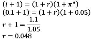 Calculating the Fisher Effect for an example