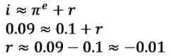 Calculating an example using the Fisher Equation