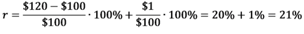 Example of calculating a return